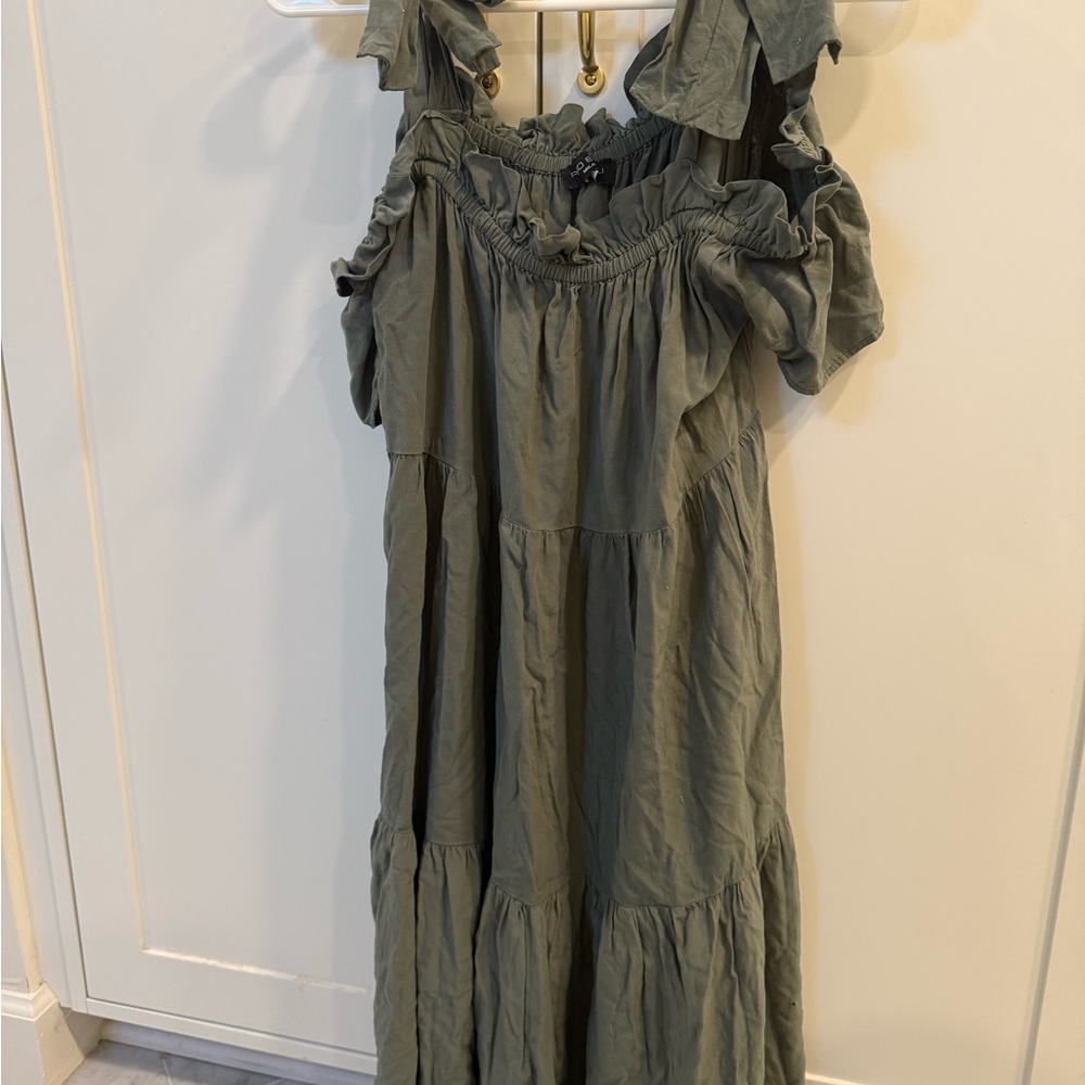Pietro Brunelli Green Ruffled Sleeveless Dress